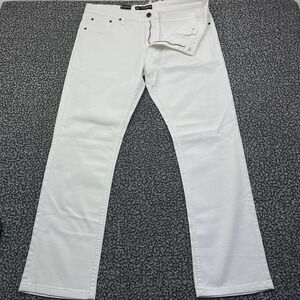 Victorious Mens GS21 Slim Fit Jean White Denim Pants Size 38x32 Pocket